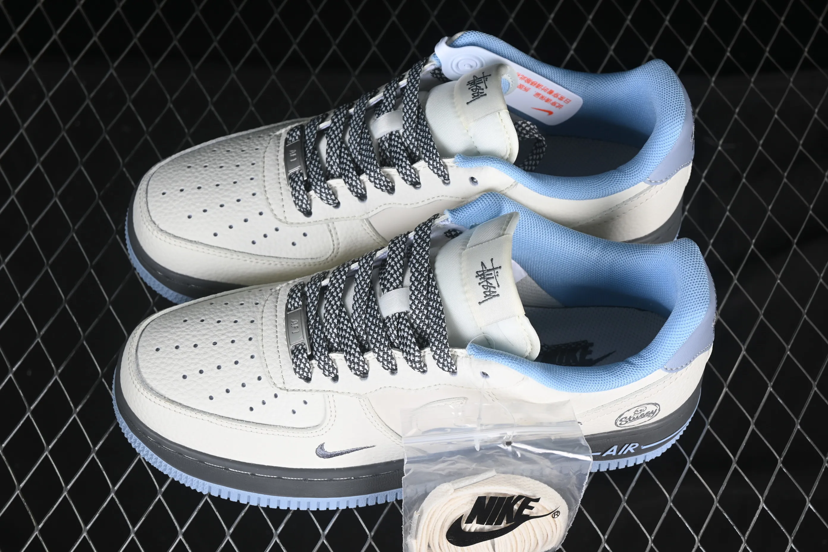 All categories Nk Air Force 1 Air Force series Nk Air Force 1 Low Air Force low-top Nike Air Force 1'07 Low Stusi co-branded skull beige gray blue Air Force 1 low-top casual sneakers QW5606-267